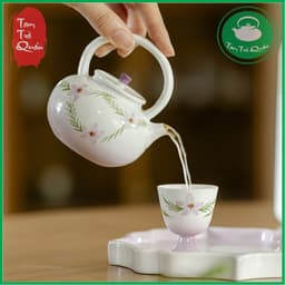 Ấm trà sứ bạch ngọc hoa xuân 160ml 4