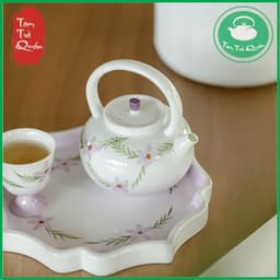 Ấm trà sứ bạch ngọc hoa xuân 160ml 3