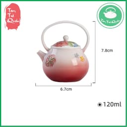 Ấm trà sứ độc ẩm Hồng Nguyệt 120ml 6