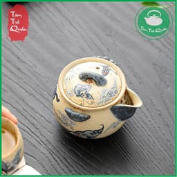 Ấm trà gốm Vân điệp bảo bình 200ml 4
