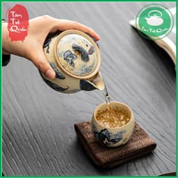 Ấm trà gốm Vân điệp bảo bình 200ml 5