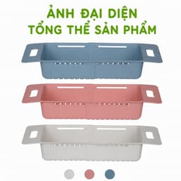 Khay Gác Bồn Rửa Bát Điều Chỉnh Kích Thước 5613 Có Lỗ Thoát Nước Nhanh Dùng Rửa Rau Củ Quả GD407 2