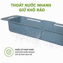 Khay Gác Bồn Rửa Bát Điều Chỉnh Kích Thước 5613 Có Lỗ Thoát Nước Nhanh Dùng Rửa Rau Củ Quả GD407 4