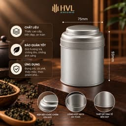 Hộp Đựng Trà Thiếc Tròn Vàng Đồng Cổ Điển Lon Thiếc Đựng Trà Cà Phê Cao Cấp HVL TEA 3