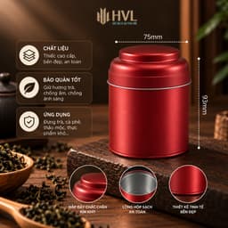 Hộp Đựng Trà Thiếc Tròn Vàng Đồng Cổ Điển Lon Thiếc Đựng Trà Cà Phê Cao Cấp HVL TEA 1
