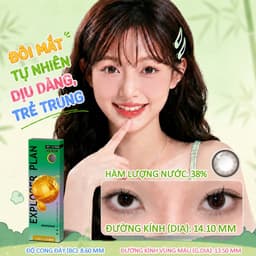 Kính áp tròng Horien lens 1 ngày - lens màu, Nâu Không Gian/Đen Ánh Trăng DIA 14.2mm, lens cận có độ (0-7) 10 chiếc 6