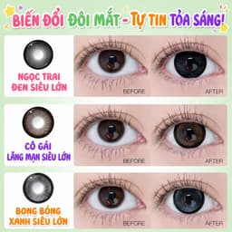 Kính áp tròng Horien lens 1 ngày - lens màu, Nâu Không Gian/Đen Ánh Trăng DIA 14.2mm, lens cận có độ (0-7) 10 chiếc 7