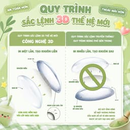 Kính áp tròng Horien lens 1 ngày - lens màu, Nâu Không Gian/Đen Ánh Trăng DIA 14.2mm, lens cận có độ (0-7) 10 chiếc 8