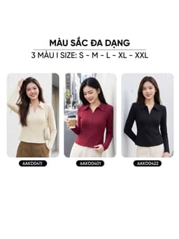 Áo thun nữ CARDINA chất liệu thun zip cổ bẻ cách điệu mở khóa kéo 6AKD04 4