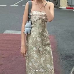 (Có mút+Dây Vai Trong) Váy Body Gấm Dài “Tiểu Thư Đài Cát” Hoạ Tiết Sang Trọng, Quyến Rũ Ananclothing 5