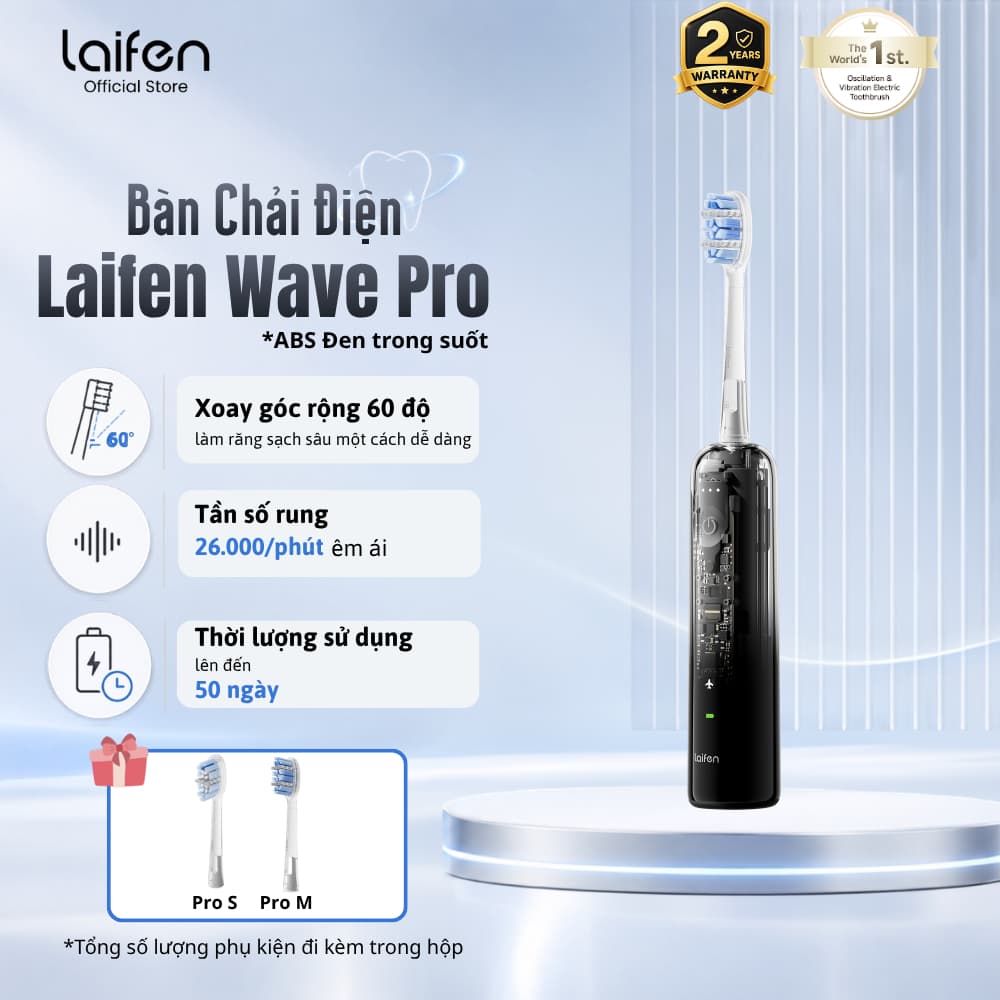 [Livestream] Bàn chải điện Laifen Wave Pro (LFTB02-PT) IPX8, Pin 70 Ngày, Điều Chỉnh 10 Mức Độ, Bảo Hành 24 Tháng