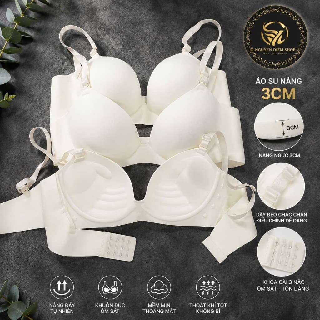 Combo 3 áo lót su, áo lót trắng, áo su mặc áo dài, áo lót không gọng nâng 3cm đẹp có nhiều màu