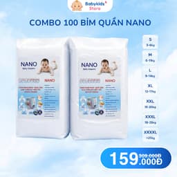(Rẻ Vô Địch) Combo 100 Miếng Bỉm Quần NANO BABY Công Nghệ Nhật Thấm Hút Tốt, Mềm Mịn Đủ Size M - 5XL 1