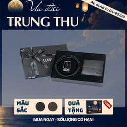 [4-25/9 TẶNG QUÀ TRUNG THU 599K] Hộp Quà Tặng Ví Dây Lưng LECOS LQ3 Da Bò Thật kèm Túi Thiệp Sang Trọng 1