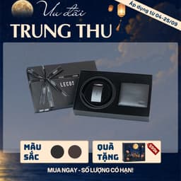 [4-25/9 TẶNG QUÀ TRUNG THU 599K] Hộp Quà Tặng Ví Dây Lưng LECOS LQ2 Đồng Bộ Đóng Hộp Cứng 1