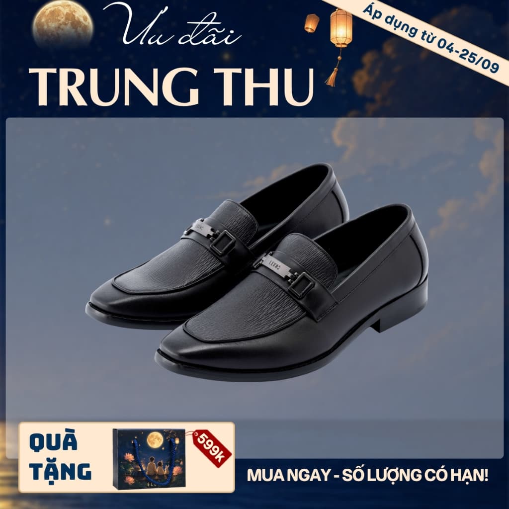 [4-25/9 TẶNG QUÀ TRUNG THU 599K] Giày Tây Nam LECOS LG10 Da Bò Thật Đế Cao 3 Cm Mũi Nhọn Sang Trọng
