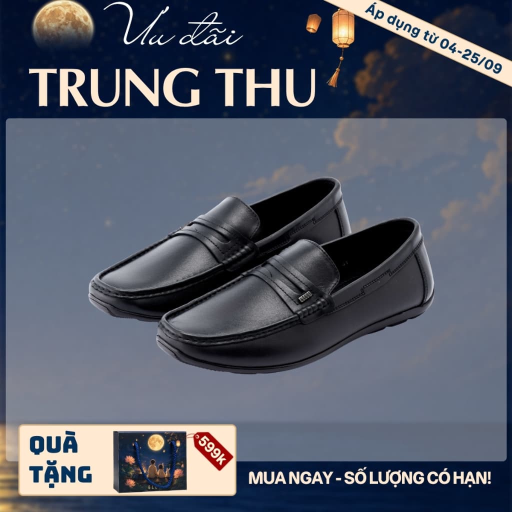 [4-25/9 TẶNG QUÀ TRUNG THU 599K] Giày Lười Nam LECOS LG13 Da Bò Thật Phong Cách Quý Ông Thanh Lịch