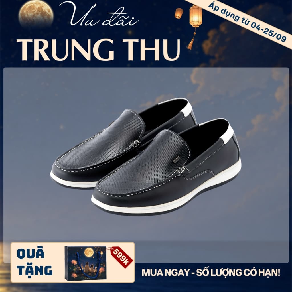 [4-25/9 TẶNG QUÀ TRUNG THU 599K] Giày Moccasin Nam LECOS LG15 Da Thật Mềm Mại Ôm Chân Êm Ái