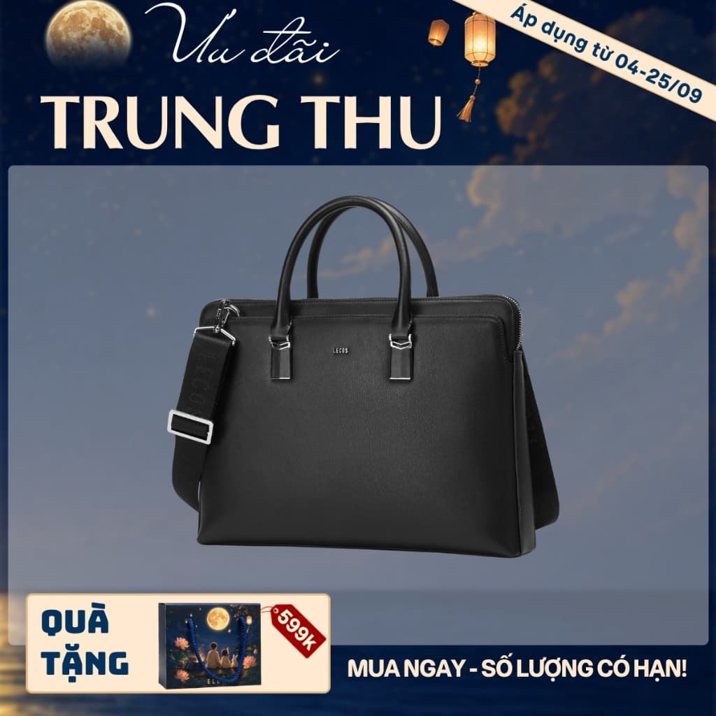 [4-25/9 TẶNG QUÀ TRUNG THU 599K] Túi Xách Nam LECOS LT8 Da Bò Thật Cao Cấp Đeo Ngực Đeo Lưng Thời Thượng