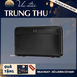 [4-25/9 TẶNG QUÀ TRUNG THU 599K] Túi Clutch Nam LECOS LC6 Da Bò Thật Quai Đeo Cổ Tay Tiện Lợi Dự Tiệc 1