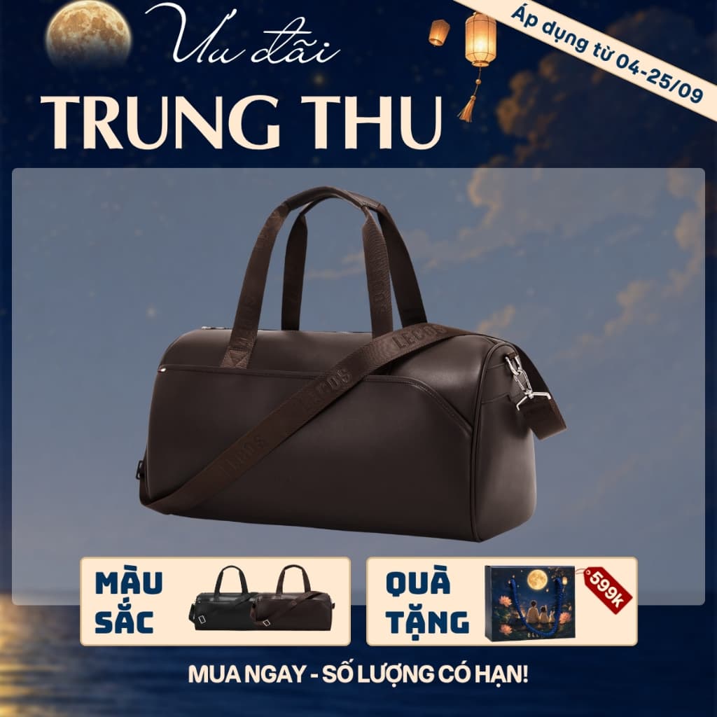 [4-25/9 TẶNG QUÀ TRUNG THU 599K] Túi Đeo Chéo Nam LECOS LTH19 Da Cao Cấp Quai Dù Êm Ái Năng Động