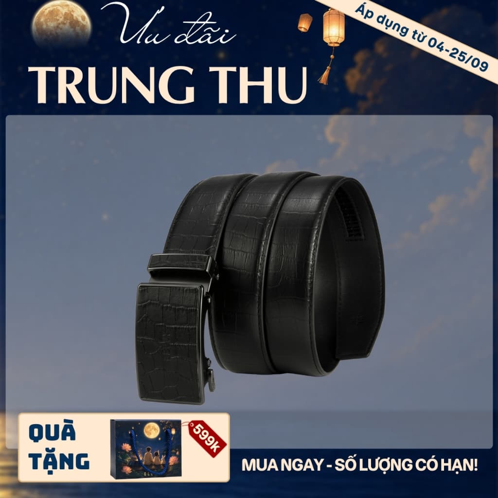 [4-25/9 TẶNG QUÀ TRUNG THU 599K] Thắt Lưng Nam LECOS LD16 Da Bò Thật Bền Bỉ Tăng Nét Nam Tính Chỉn Chu