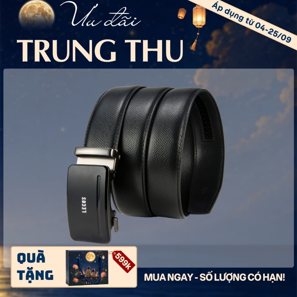 [4-25/9 TẶNG QUÀ TRUNG THU 599K] Mặt Thắt Lưng Nam Rời LECOS LD21 Thắt Lưng Nam Da Bò Thật Da Bò Thật Tự Động Chống Gỉ