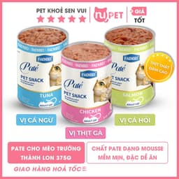 Pate lon dạng mousse FAENBEI 375g, thức ăn ướt cho mèo giàu đạm, bổ sung omega 3 từ cá hồi 1