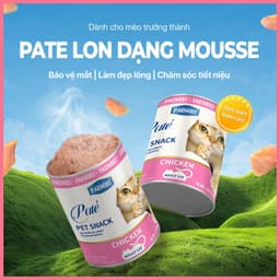 Pate lon dạng mousse FAENBEI 375g, thức ăn ướt cho mèo giàu đạm, bổ sung omega 3 từ cá hồi 2