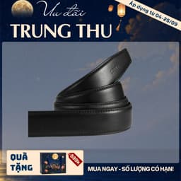 [4-25/9 TẶNG QUÀ TRUNG THU 599K] Dây Lưng Da Bò Không Đầu LECOS LDB19 Da Thật 2 Lớp May Viền Dẻo Dai Bản 3.5cm 1