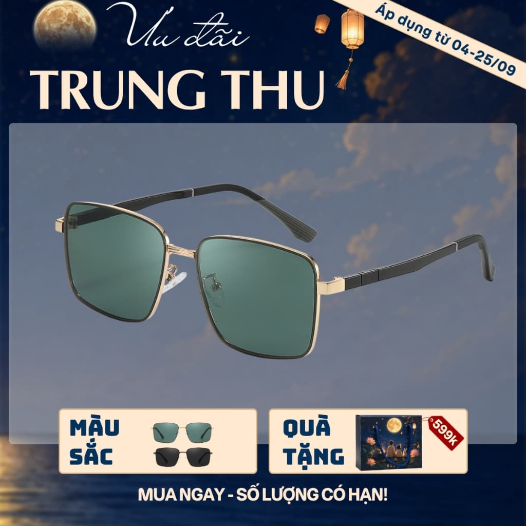 [4-25/9 TẶNG QUÀ TRUNG THU 599K] Kính Mắt Vuông Nam LECOS LK54 Gọng Tr90 Siêu Nhẹ Du Lịch đi Biển