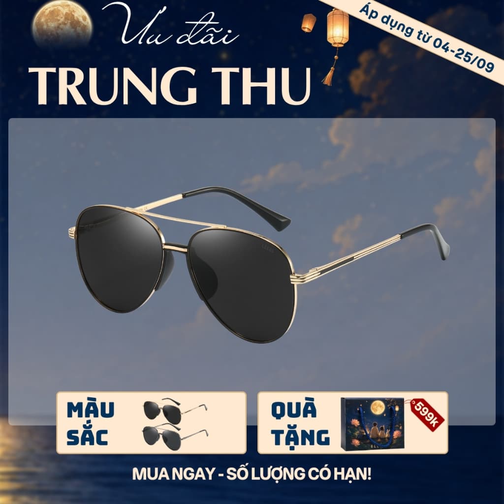 [4-25/9 TẶNG QUÀ TRUNG THU 599K] Kính Mắt Tròn Retro LECOS LK55 Gọng Đồng Bền Chắc Lái Xe Dạo Phố