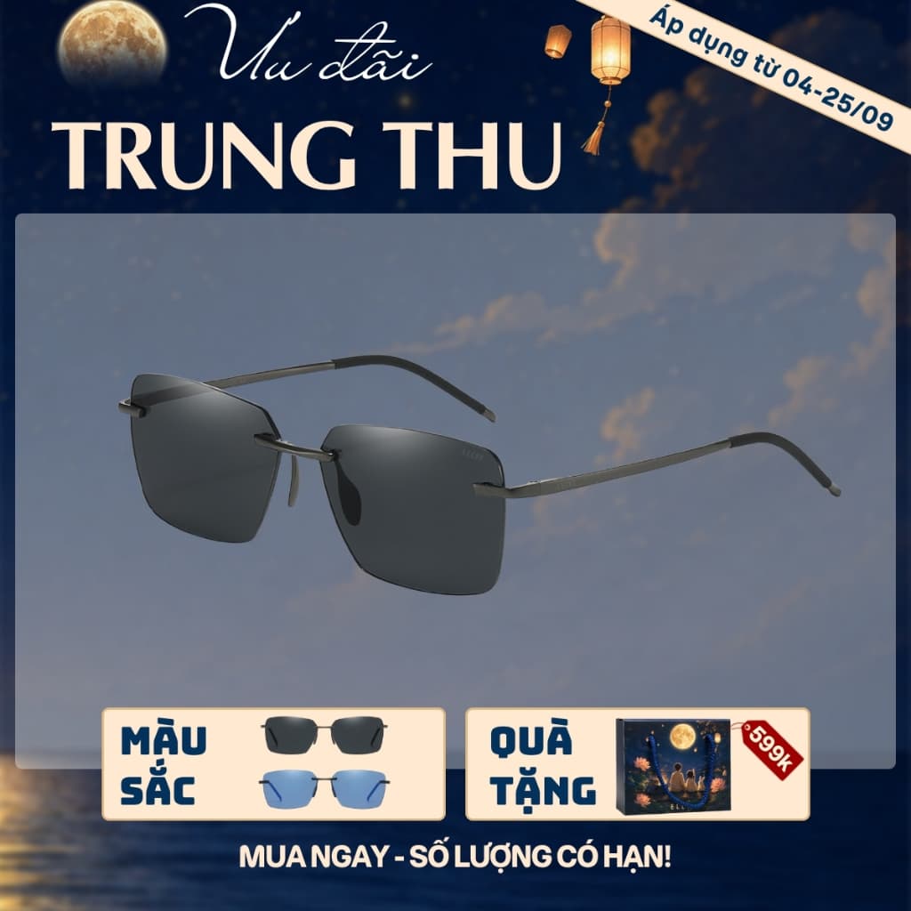 [4-25/9 TẶNG QUÀ TRUNG THU 599K] Kính Mắt Vuông Nam LECOS LK70 Gọng Thép Không Gỉ đi Làm Gặp Đối Tác