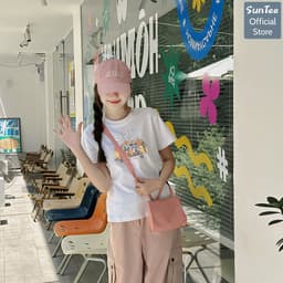 Áo thun nữ form vừa SUNTEE STFV267 phong cách basic in hình 167 vải cotton 250GSM cao cấp thoáng mát 5