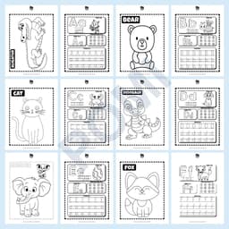 Tranh Tập Viết Chữ Cái & Từ Vựng, Số Tiếng Anh Sinh Động - Giúp Bé Nhận Biết & Ghi Nhớ Nhanh - Tô màu cho bé - POMI 4
