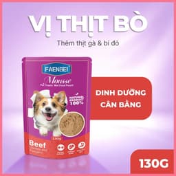 [HỎA TỐC] Thức ăn ướt cho chó dạng mềm mịn FAENBEI gói 130g, pate chó kết hợp giữa thịt và rau củ 8