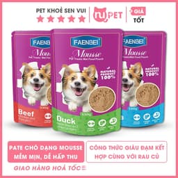 [HỎA TỐC] Thức ăn ướt cho chó dạng mềm mịn FAENBEI gói 130g, pate chó kết hợp giữa thịt và rau củ 1
