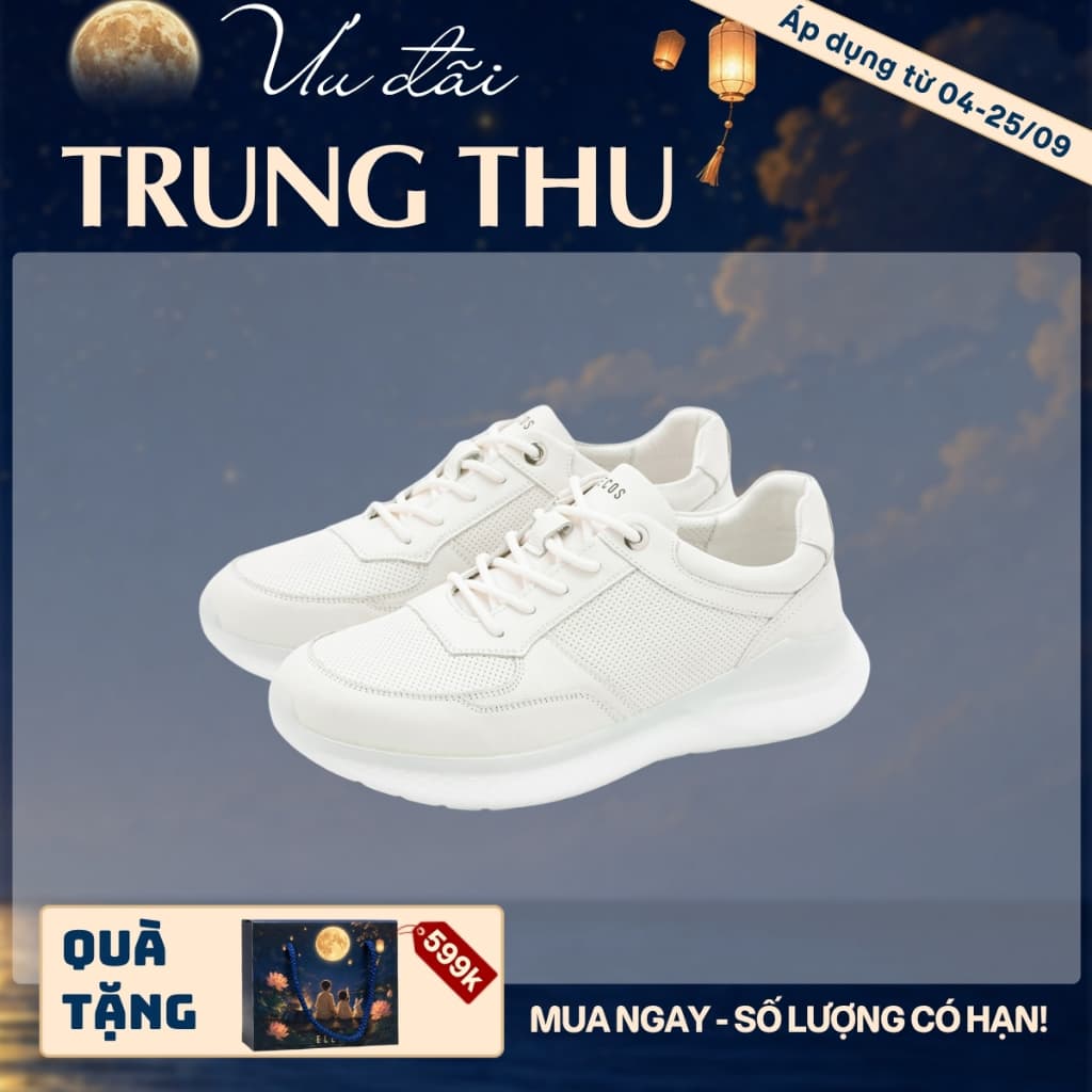[4-25/9 TẶNG QUÀ TRUNG THU 599K] Giày Sneaker Nam LECOS LG31 Da Thật Phong Cách Streetwear Năng Động