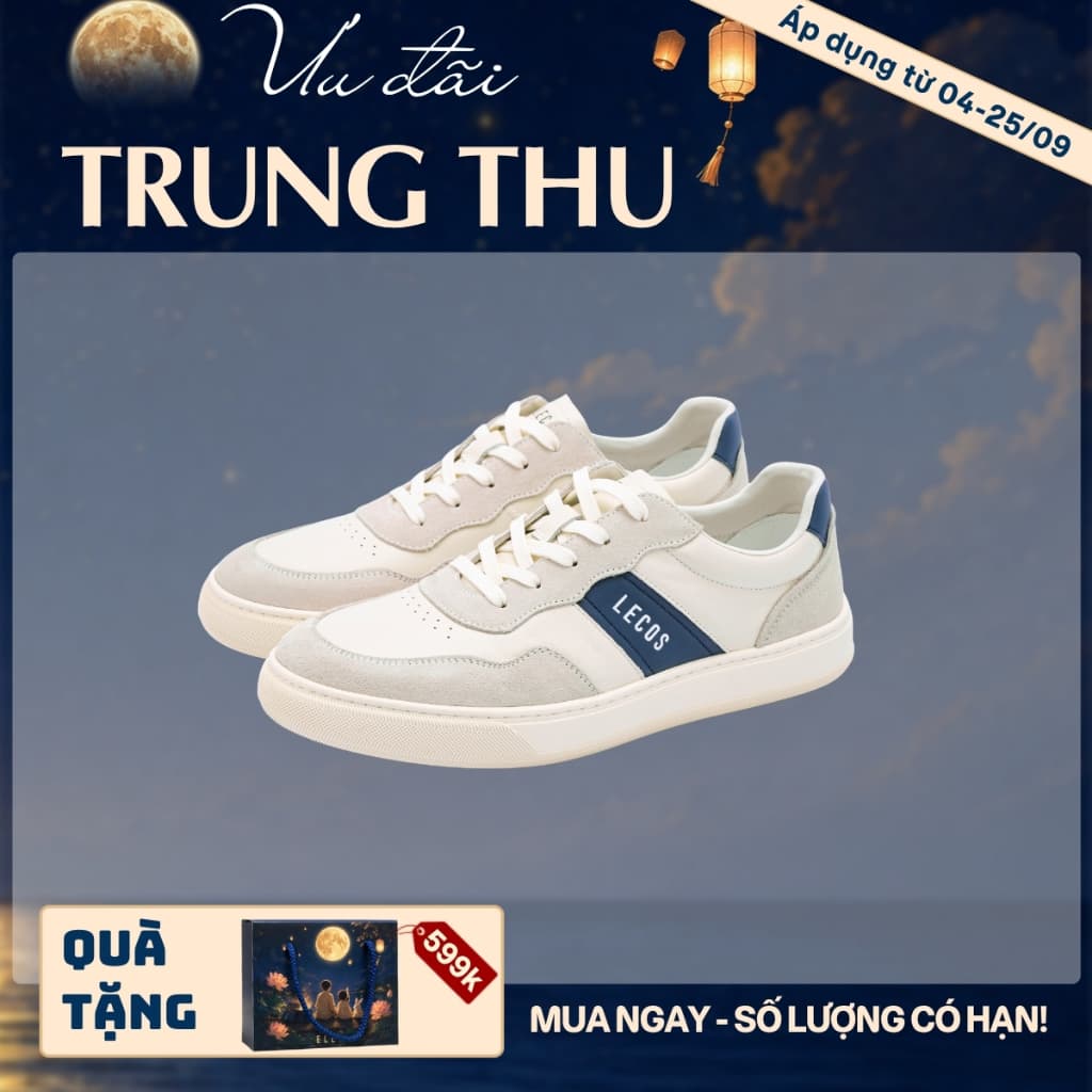 [4-25/9 TẶNG QUÀ TRUNG THU 599K] Giày Sneaker Nam LECOS LG33 Da Bò Thật Phong Cách Streetwear Năng Động