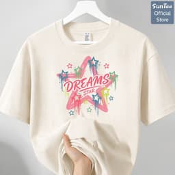 Áo thun nữ form vừa SUNTEE STFV268 phong cách basic in hình 168 vải cotton 250GSM cao cấp thoáng mát 1