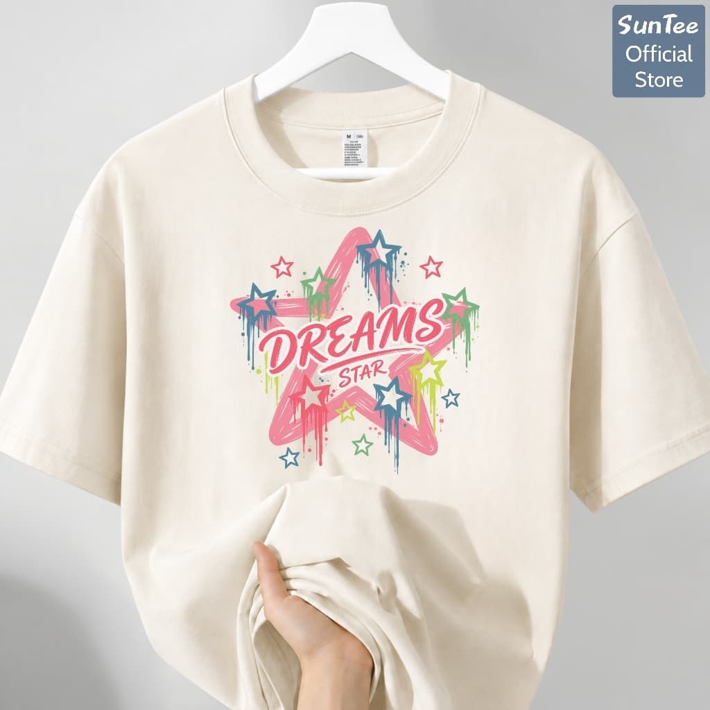Áo thun nữ form vừa SUNTEE STFV268 phong cách basic in hình 168 vải cotton 250GSM cao cấp thoáng mát