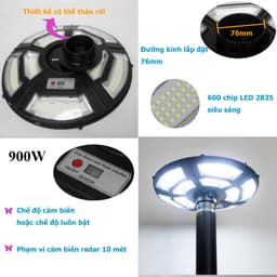 Đèn Đĩa Bay Tròn DSY A2 900w Năng Lượng Mặt Trời 3