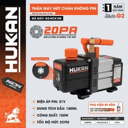 Thân máy hút chân không dùng pin HUKAN G2-HCK180, Độ chân không 20PA, Dung tích dầu 180ml 2