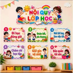 Nội Quy Lớp Học Mẫu 2 – Bảng Nội Quy Trang Trí Lớp Học Mầm Non Tiểu Học, Decor Góc Học Tập 1