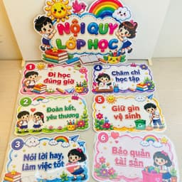 Nội Quy Lớp Học Mẫu 2 – Bảng Nội Quy Trang Trí Lớp Học Mầm Non Tiểu Học, Decor Góc Học Tập 8