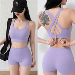 Bộ tập Gym, Yoga, Erobic cho nữ chất LuLu hàng Quảng Châu cao cấp BT900 2