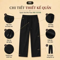 Combo 3 Món Set Bộ Đũi Cổ V + Quần Dài Cạp Chun MKCLEVER Thoáng Mát, Mặc Đi Chơi Đi Làm 8