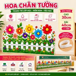 Hoa Chân Tường Mẫu 1 – Trang Trí Chân Tường Lớp Học Mầm Non Tiểu Học, Decor Lớp 1
