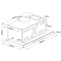 Máy hút mùi âm tủ màu đen 70cm GrandX GX H70F85B 7