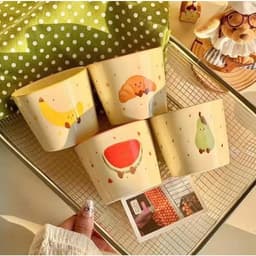 Ly/Cốc Sứ (Trụ) 3D Trái Cây, Bánh Ngọt Dễ Thương 7